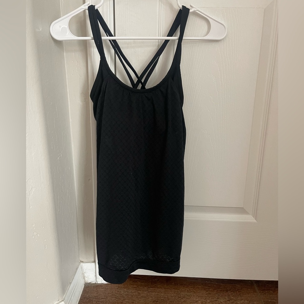 Athleta size small. Black tank with built in bra.